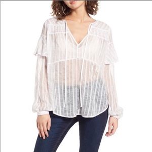 JOA sheer white blouse. Size S